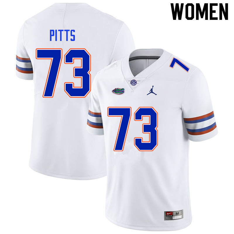 Women #73 Mark Pitts Florida Gators College Football Jerseys Sale-White